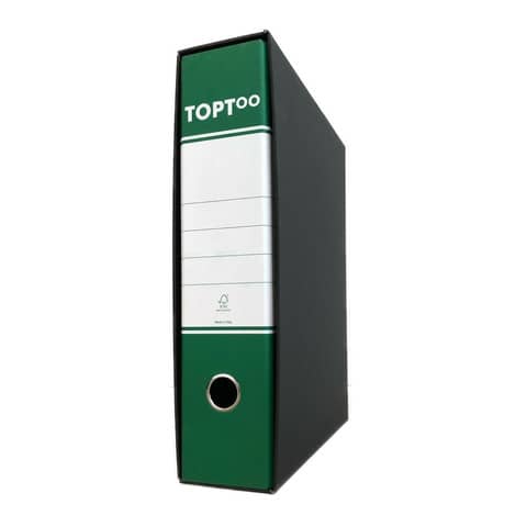 Registratore commerciale TOPToo con custodia dorso 8 cm verde 23x30 cm - FMCRTU8VE